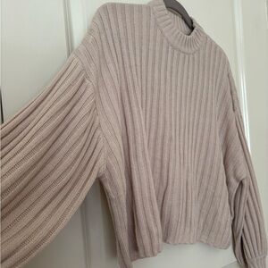 Princess Polly Ribbed Knit Sweater - Light Beige